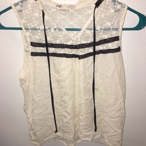 JOLT black and white lace tank top